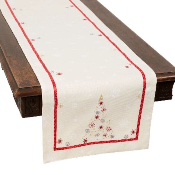 Festive Christmas Tree Table Runner 16" x 70" NWT - Picture 1 of 2